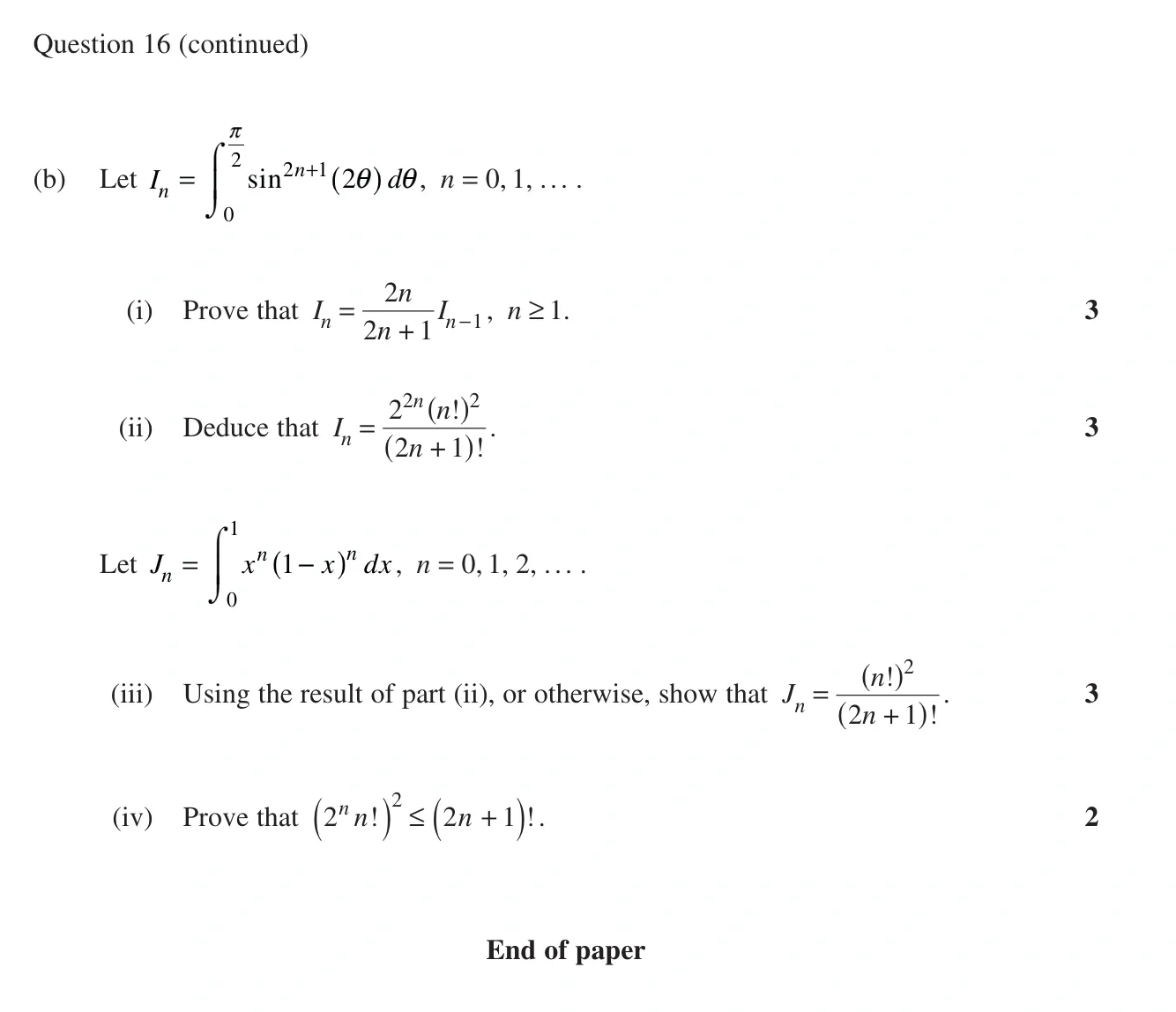 HSC 4U 2020 question